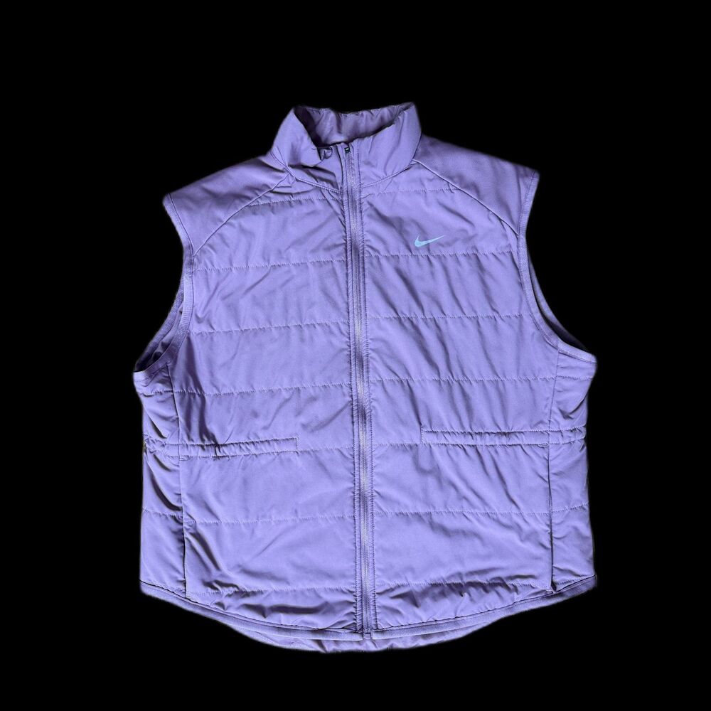 Nike Therma-FIT Quilted Vest Mauve Women's Medium Zipper Pockets